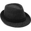 YeeHeen Fedoras Cappello Trilby Jazz Panama Cappello Vintage Gentleman Cappello a Bombetta a tesa corta per uomo donna, Nero B, Taglia unica
