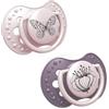 LOVI Ciuccio in silicone dinamico, botanico, 2 pezzi, protegge il flex, l'allattamento al seno, sicuro morso e parlare, anallergico (rosa girl, 3-6 m)