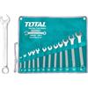Total Tools - Borsa con 12 chiavi combinate | Misure da 6 a 24 mm | Chiave fissa e chiave angolare | Per stringere o allentare dadi e viti a testa esagonale | Realizzato in cromo vanadio