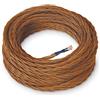 Amarcords - Cavo elettrico tessile colore WHISKY, trecciato, seta, 1 metro, con messa a terra 3x0,75mm - Filo rivestito in tessuto colorato vintage per lampade lampadari applique e abat jour.