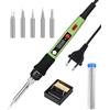 Zawaer Saldatore a Stagno Kit 80W, Temperatura Regolabile 180-500℃, Stagnatore Elettrico ON/OFF, 5 Punte, Supporto per Riparazione