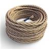 Amarcords - Cavo elettrico tessile colore juta, trecciato, juta, 1 metro, con messa a terra 3x0,75mm - Filo rivestito in tessuto colorato vintage per lampade lampadari applique e abat jour.