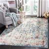 SAFAVIEH Tappeto Boho per Soggiorno, Sala da pranzo, Camera da letto - Madison Collection, A Pelo Corto, Blu Marino e azzurro, 122 X 183 cm
