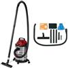 Einhell Aspiratore a secco e umido TC-VC 2045 S (900 W, potenza di aspirazione 180 mbar, serbatoio in acciaio inox da 20 l, rulli, supporto accessori, inclusi vari filtri e bocchette)