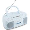 MEDION® MEDION E65010 Radio stereo (lettore CD, cassette, connessione USB, ingresso audio AUX, riproduzione MP3. Radio FM PLL, memoria 40 stazioni, funzionamento a batteria, telecomando) blu