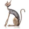 Tooarts Scultura in Metallo Arte del Ferro Cat Spring Prende un Gatto Artigianato Crafting Decorazioni Fornire Domestico Ornamenti