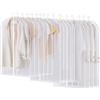 Jissta 16PCS Custodia Porta Abiti Antipolvere, Trasparenti Copertura Vestiti con Cerniera, Buste per Abiti Portaabiti Antitarme per Giacca, Camicie, Gonne, 60×80/100/120cm Sacchetti Vestiti