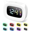 PERMUST Bianco LED Sveglia Bambini, Sveglia da Comodino, Luminosità Regolabile, Sveglia per Bambini, 18 Suonerie, Sveglia da Comodino Digitale di alta qualità, 4 Modalità, Porta di Ricarica USB