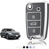 TOOMUME Cover Chiave, Guscio Chiave Adatto per VW Golf 7 Mk7 Polo Jetta Tiguan Touran Seat Leon Fabia Ibiza Skoda Fabia Octavia Superb, Custodia Chiavi Telecomando Copri Chiavi - Flip Key