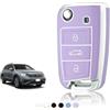 TOOMUME Cover Chiave, Guscio Chiave Adatto per VW Golf 7 Mk7 Polo Jetta Tiguan Touran Seat Leon Fabia Ibiza Skoda Fabia Octavia Superb, Custodia Chiavi Telecomando Copri Chiavi - Flip Key