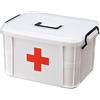 Levoberg Scatola per medicinali a 2 strati con scomparti per kit di emergenza familiare, 23,5 x 16,5 x 13,5 cm