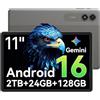 TABWEE Android 16 Tablet 11 Pollici - 24GB RAM+128GB (2TB TF), Octa-core, 90Hz Display, 8000mAh, 13MP+8MP, Widevine L1, Gemini AI 3.1 Pro, Ricarica Inversa, GPS, Tablet in Offerta (4 Anni Garanzia)