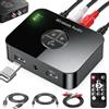 Aicharynic Adattatore Bluetooth impianto stereo: adattatore audio Blue Tooth 6.0, trasmettitore Bluetooth ricevitore con cavo AUX da 3,5 mm, adattatore Aux Blue Tooth con telecomando, trasmettitore audio