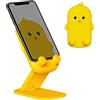 Generic Simpatico supporto pieghevole regolabile per telefono a forma di pulcino giallo, in silicone, design protettivo compatibile con tutti i telefoni e tablet, accessorio da scrivania da ufficio