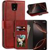 UOGNADGD Custodia flip in similpelle per Vasco Translator Q1 - Rosso | 3.54 Custodia portafoglio folio con fessure per carte, chiusura magnetica, funzione stand e blocco RFID