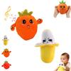 LLELEMAMO Peluche Musicale Interattivo, Bambola a Induzione Tattile a Forma di Frutta con 15 Modalità Sonore, Giocattolo Sensoriale Educativo per Neonati e Giochi di Gruppo in Famiglia (2pcs-b)