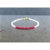 Pacchetto A+++ Bracciali con perle Rondell sfaccettate in pietra di luna naturale e rub...