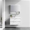 KAMALU Mobile bagno sospeso 80 cm finitura marmo e specchio contenitore | KAM-VV80