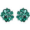 EVER FAITH Orecchini a perno con fiore per Donne Ragazze, a con cristalli di strass verdi con piercing floreale, fondo nero