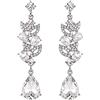 EVER FAITH Matrimonio Marquise Cristalli Orecchini pendenti per Sposa, Cluster Foglia Art Deco Chandelier Forato per Donne Trasparente Argento-fondo