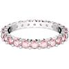 Swarovski Anello Matrix, Taglio Round, Rosa, Placcato rodio