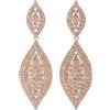 EVER FAITH Orecchini Cristallo Matrimonio Sposa 2 Foglia goccia pendente Colore Champagne Rosa Oro-fondo