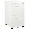 Easycomfort Cassettiera Ufficio con Ruote, Schedario Portadocumenti a 2 Cassetti con Serratura e 2 Chiavi in Acciaio, 39x48x67cm, Bianco