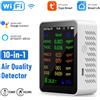 Tuya Rilevatore QualitÃ Aria Smart WiFi 10 in 1 con Display, CO2, PM2.5, TVOC, Temperatura e UmiditÃ