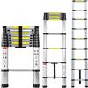 Hercules Scala Telescopica Hercules 3.8m in Alluminio Regolabile, Carico 150 Kg, Sicurezza Antiscivolo, Pieghevole 88 cm