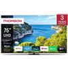 THOMSON TV THOMSON LED 75" 75UG5C14 SMART GOOGLE TV HOTEL MODE DVB-T2/S2 UHD CI+ 3XHDMI 2XUSB - CENTRAL STAND - TELEC. RETRO ILLUM VESA - 75UG5C14