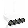 TENDA KIT VIDEOSORVEGLIANZA TENDA K4W-3TC NVR+4 TELECAMERE WI-FI fino a 200mt,video HD