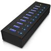 ICY BOX RaidSonic IB-AC6110 hub di interfaccia USB 3.0 [3.1 Gen 1] Type-B 5000 Mbit/s Ne