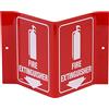Brady V Sign Estintore con Picto - bianco su rosso, acrilico, altezza 15,2 cm, larghezza 22,9 cm - 49377 - V1FE15A