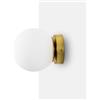 B·LED BARCELONA LED BarcelonaLED Applique da Parete Moderna Elegante in Vetro Bianco con Staffa Dorata E27 Lampada da Soffitto con Portalampada per Camera da Letto Soggiorno