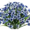 Ruiuzioong - Fiori artificiali di viola per esterni, resistenti ai raggi UV, 6 pezzi, non sbiadiscono, in plastica sintetica, per piante da appendere, verande, decorazione per la casa (blu)