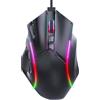 Xixian Mouse da Gioco RGB, Pulsanti Personalizzabili, 12800 DPI, 13 Effetti di Luce, Frequenza di Polling 1000 Hz, Mouse da Gioco Cablato per Computer Portatile, Design Ergonomico per