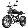DUOTTS F20 Bicicletta Elettrica, Motore 750W, Batteria 52V 27Ah, Pneumatici Grassi 20*4.0 Pollici, Segnale di Svolta