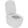 Ideal Standard - Tesi, WC sospeso Aquablade con fissaggi nascosti, Copriwater sottile con chiusura normale, Bianco