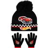 Hot Wheels Cappellino Bambino | Beanie E Guanti Invernali | One Size Nero