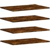 vidaXL Mensole Parete 4pz Rovere Fumo 60x40x1,5 cm Legno Multistrato