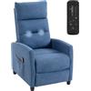 HOMCOM Poltrona Massaggiante Reclinabile Manuale 160°, Blu Scuro | 2 Punti di Massaggio e Poggiapiedi, Poltrona Relax Imbottita in Ciniglia, con Telecomando, Tasche Laterali, per Casa Ufficio