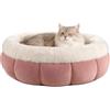 EDIMENS EDMIENS - Cuccia per gatti piccola, lavabile, per interni, per gatti, colore rosa, rotonda, con base antiscivolo, per gatti, per gatti, cani di piccola taglia, 45 x 45 x 16,5 cm