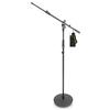 Gravity MS 2322 B - Asta microfonica con base tonda e portamicrofono estraibile a 2 punti lungo