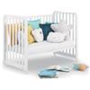 Azzurra Design Lettino Trasformabile Glam Uno X 9 Bianco Con Piumone Grigio Stelle e Materasso