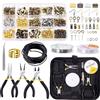 GLARKS Kit di 950 Pezzi per la Creazione di Gioielli Con Pinze, Fili per Perline, Risultati e Strumenti di Misurazione