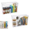 Zbozzba Set di 2 scatole portaoggetti da parete trasparenti con pareti divisorie e ganci, per cucina, bagno, armadio