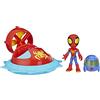 SPIDEY AND HIS AMAZING FRIENDS Miles con Roto-trapano, pack veicolo con personaggio da 10 cm e accessorio, Spidey e i suoi amici straordinari, da 3 anni