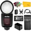 Godox V1-F Flash Speedlight tondo 1/8000 HSS 76Ws GN92 2.4G TTL e 2600mAh Lithimu Battery per Fuji X-Pro2/X-T20/X-T2/X-T1/X-Pro1/X-T10/X-E1/X-A3/X100F/X100T Camera (V1-F)