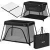 lionelo Alice Lettino da Viaggio 3 in 1 - Culla Co-Sleeping e Box Gioco in rete 104×70 cm da 0 a 15 kg con Materasso in Schiuma, 2 Livelli, Compatto, Pieghevole, Entrata Laterale, Borsa da Viaggio