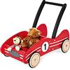 Pinolino Girello in legno Kimi con sistema frenante con ruote in legno gommato per bambini 1-6 anni, rosso